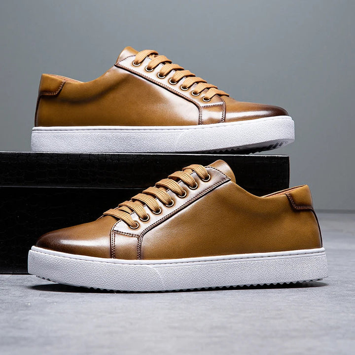 Men's Comfortable Leather Sneakers-MODAUTLET