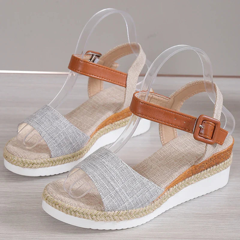 Women's Summer Wedge Sandals - Isla Style Grey