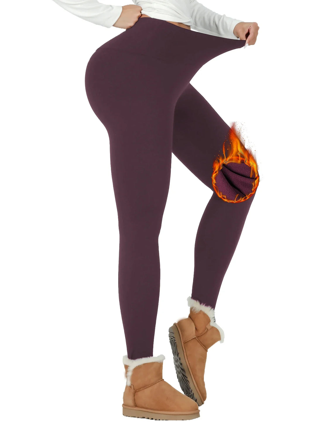 Women's High-Waisted Thermal Fleece Yoga Pants -4