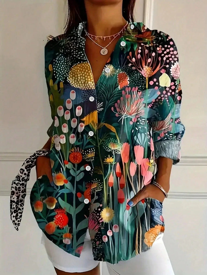 Women's Abstract Pattern Blouse-MODAUTLET