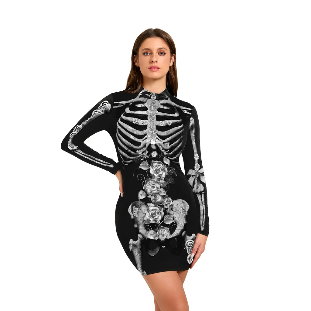 Women's Skeleton Print Dress