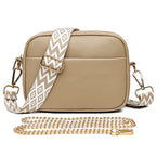 Women's Elegant Leather Shoulder Bag Khaki