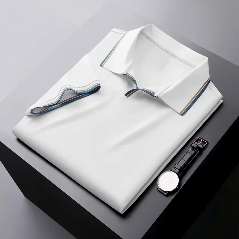 Men's Silk Polo Shirt - Elegant and Comfortable