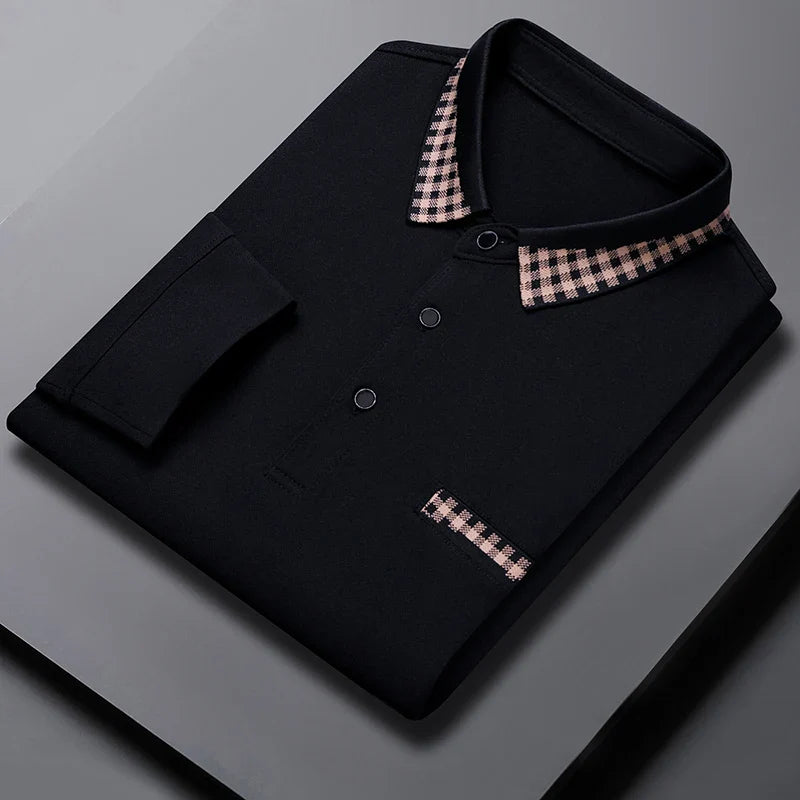 Men's Long Sleeve Classic Polo Shirt-MODAUTLET