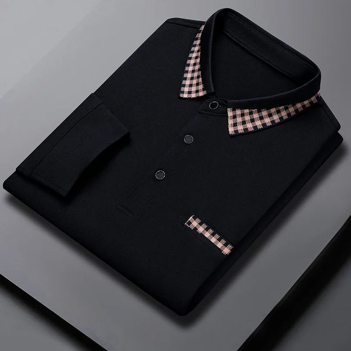 Men's Long Sleeve Classic Polo Shirt-MODAUTLET