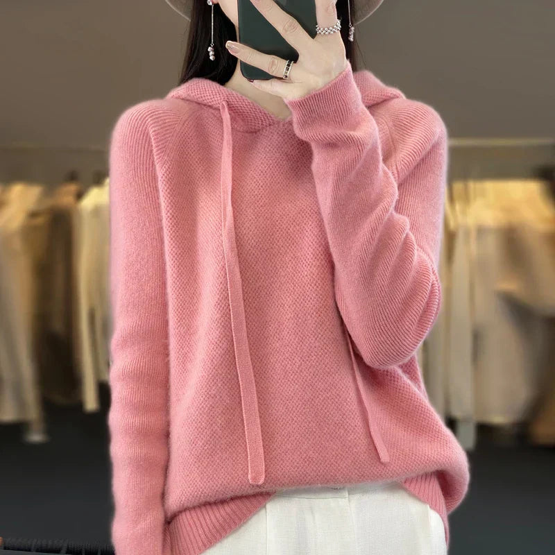 Women's Chic Comfort Hoodie Pink One size