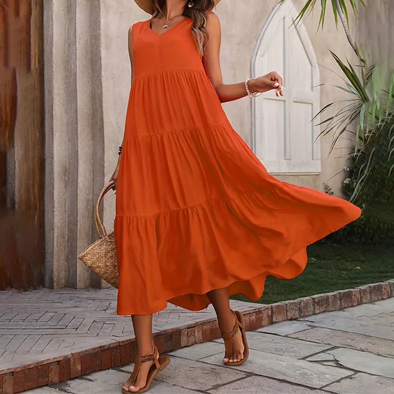 Vestido largo colorido para mujer