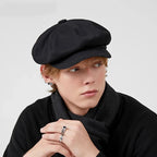 Unisex Adjustable Vintage Cotton Beret & Octagonal Newsboy Cap