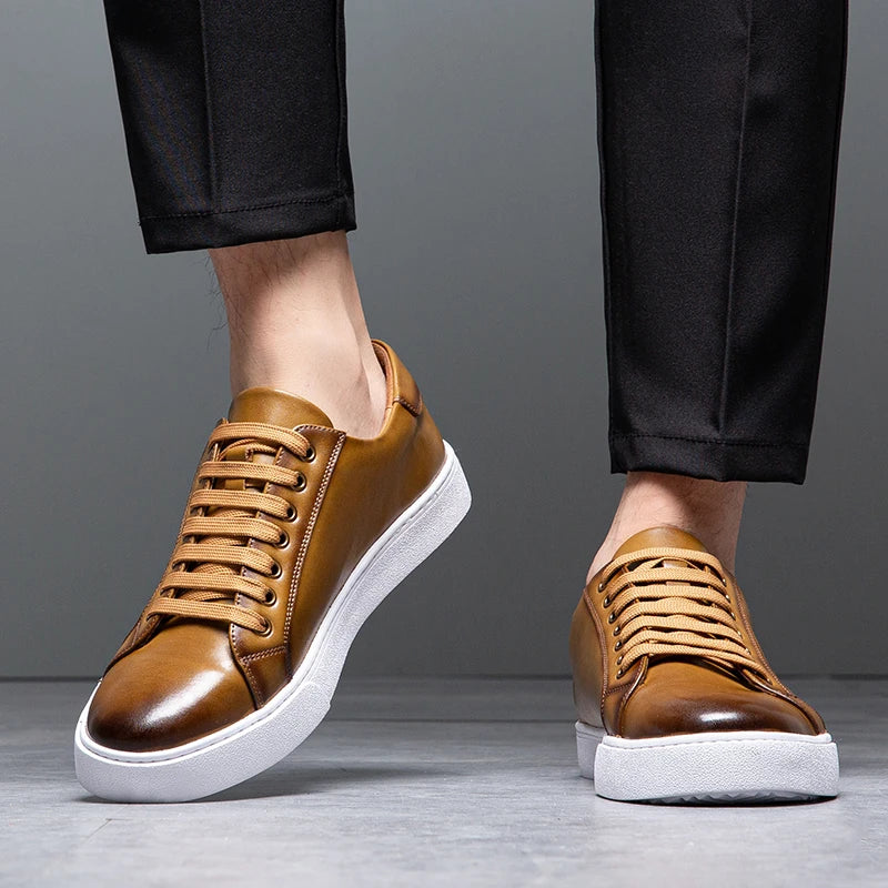 Men's Comfortable Leather Sneakers-MODAUTLET