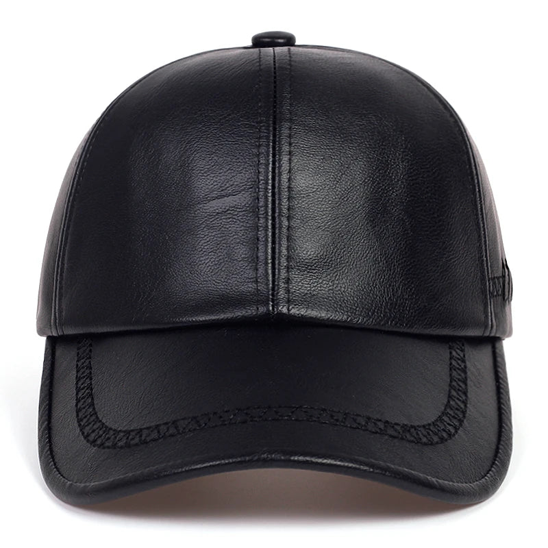 Premium Genuine Leather Snapback Baseball Cap