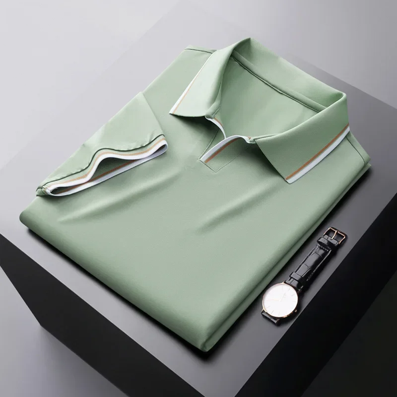 Men's Silk Polo Shirt - Elegant and Comfortable