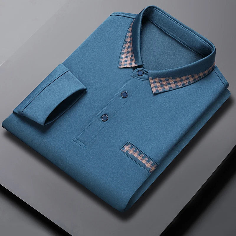 Men's Long Sleeve Classic Polo Shirt-MODAUTLET