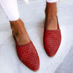 Women's Elegant Low Heel Slip-On Loafers Red