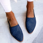 Women's Elegant Low Heel Slip-On Loafers Blaue