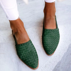 Women's Elegant Low Heel Slip-On Loafers Green