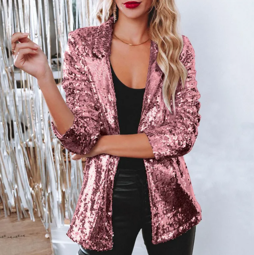 Women's Sequin Blazer Pink