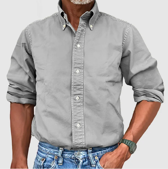 Men's Essential Long-Sleeve Shirt Gray