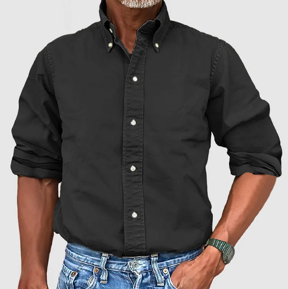 Men's Essential Long-Sleeve Shirt Black