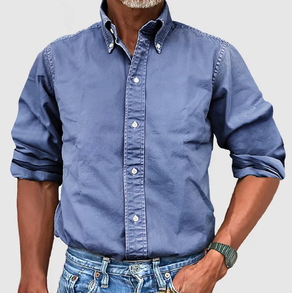 Men's Essential Long-Sleeve Shirt-MODAUTLET