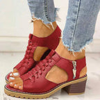 Women's Comfortable Clip Toe Sandals for Everyday Summer Wear Red