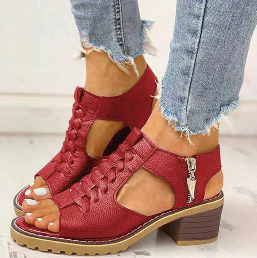 Women's Comfortable Clip Toe Sandals for Everyday Summer Wear Red