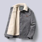 Cozy Sherpa-Lined Overcoat for Ultimate Warmth Gray