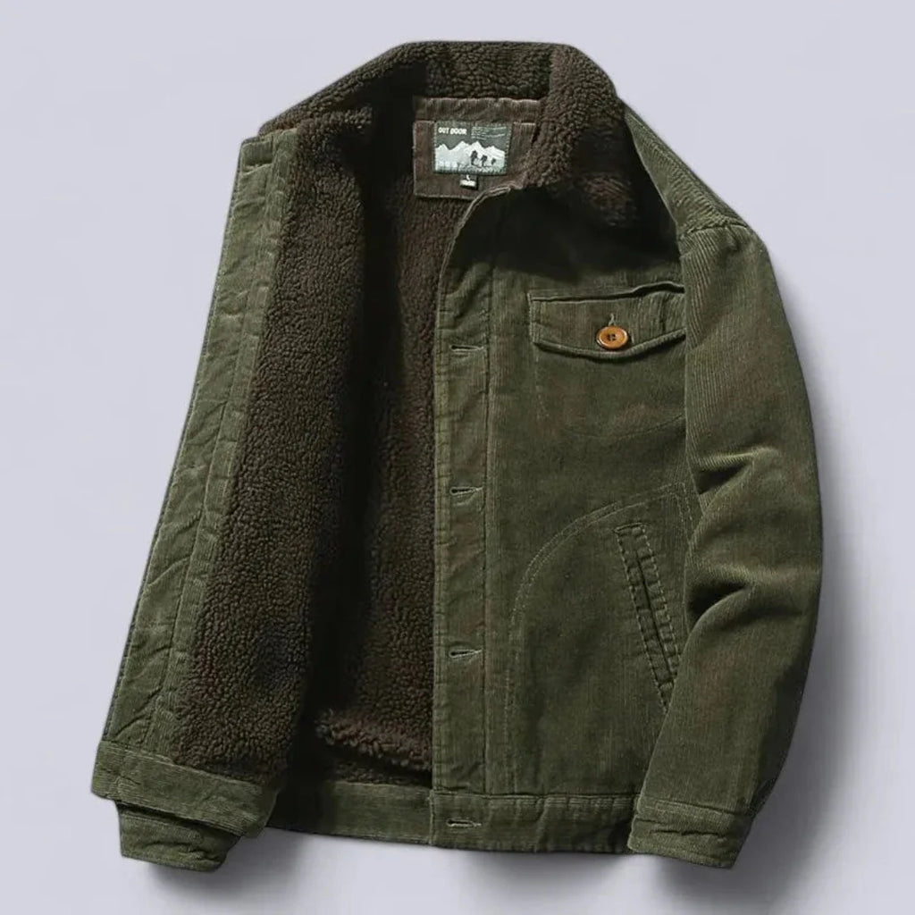 Cozy Sherpa-Lined Overcoat for Ultimate Warmth Green
