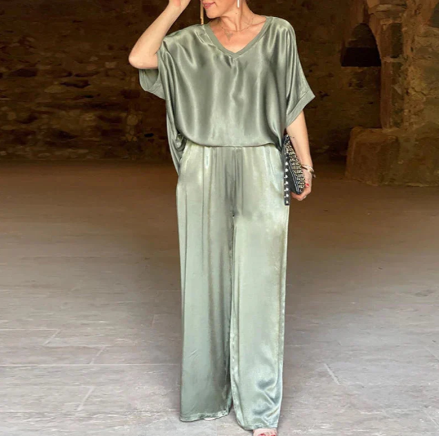 Summer Short-sleeved T-shirt Two-piece Set For Women