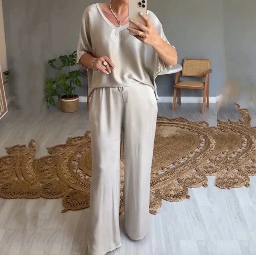 Summer Short-sleeved T-shirt Two-piece Set For Women