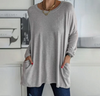 Women's All-Day Comfort Long Sleeve Top Grey