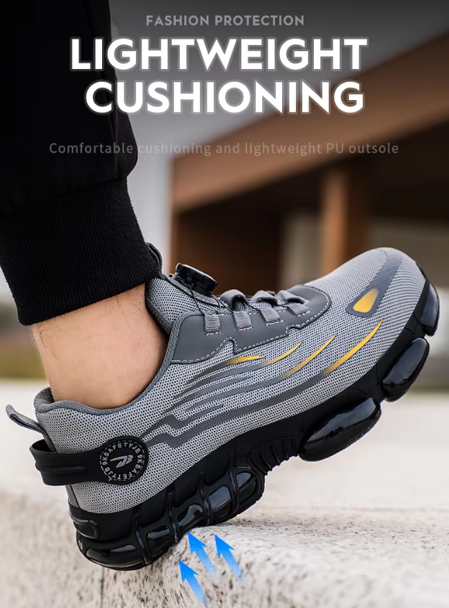 Men's Rotary Button Safety Trainer Shoes-MODAUTLET