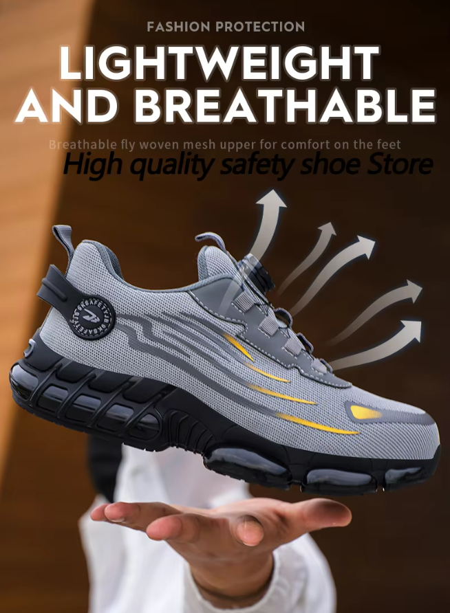Men's Rotary Button Safety Trainer Shoes-MODAUTLET
