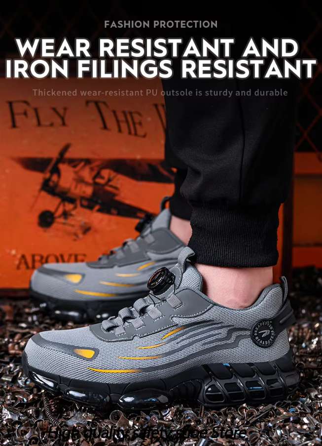 Men's Rotary Button Safety Trainer Shoes-MODAUTLET