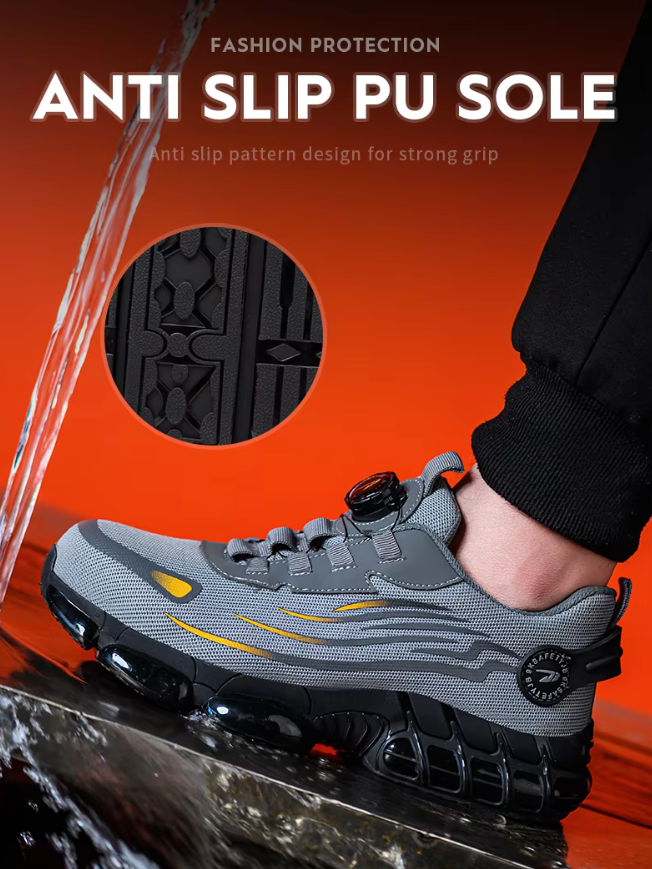 Men's Rotary Button Safety Trainer Shoes-MODAUTLET