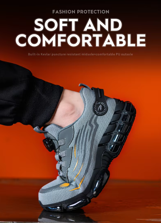 Men's Rotary Button Safety Trainer Shoes-MODAUTLET