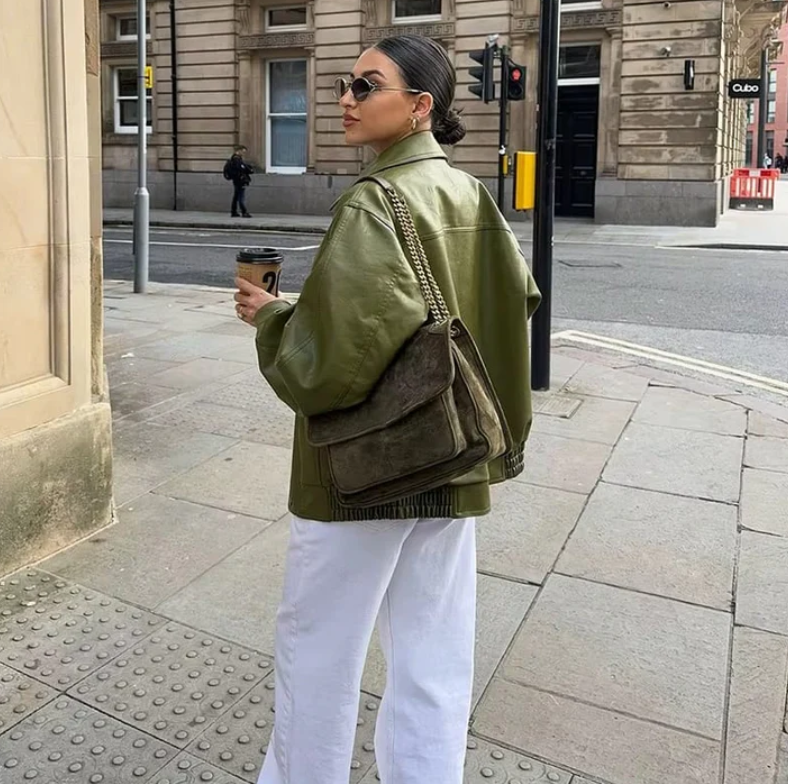 Premium Oversized Faux Leather Jacket