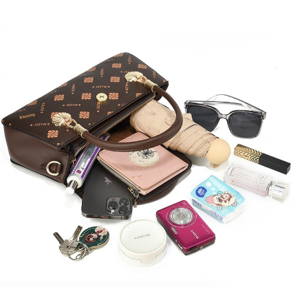 Vintage-Inspired Letter Print Women's Crossbody Handbag-MODAUTLET