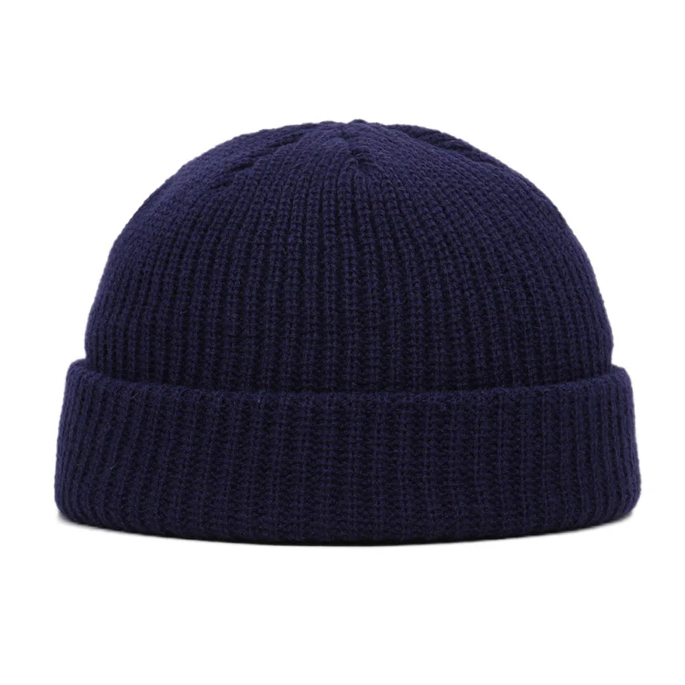 Cozy Winter Knit Beanie – Warm Unisex Skull Cap Navy One Size