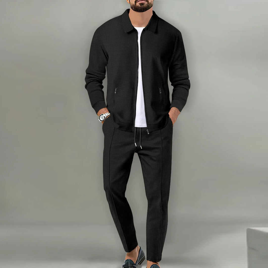 Stephen | Soft Waffle Casual Outerwear Set-MODAUTLET