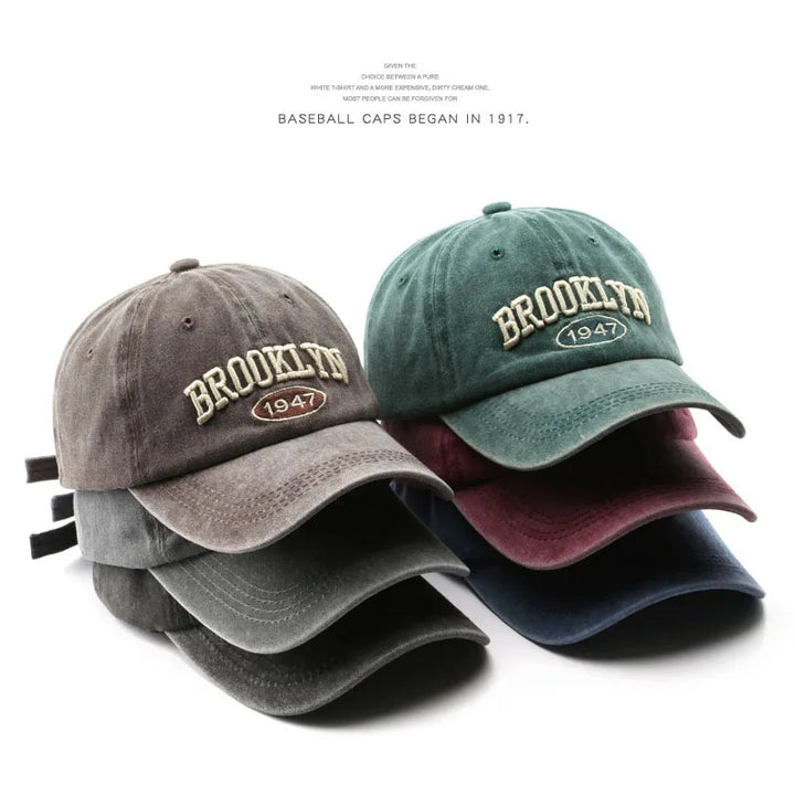 Adjustable Retro Brooklyn Embroidered Baseball Cap-MODAUTLET
