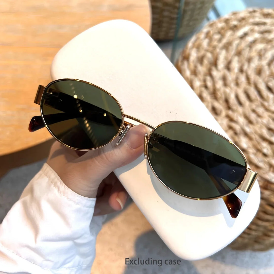Trendy Unisex Oval Metal Frame Sunglasses-MODAUTLET