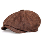 Unisex Casual Newsboy Hats brown One Size