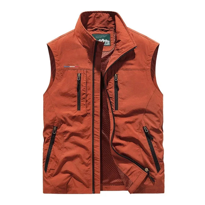 Funktionel fiskevest med flere lommer til mænd