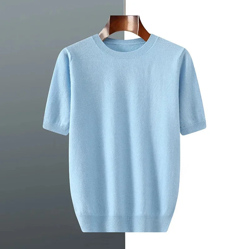Men's Andari Knit Tee Light Blue