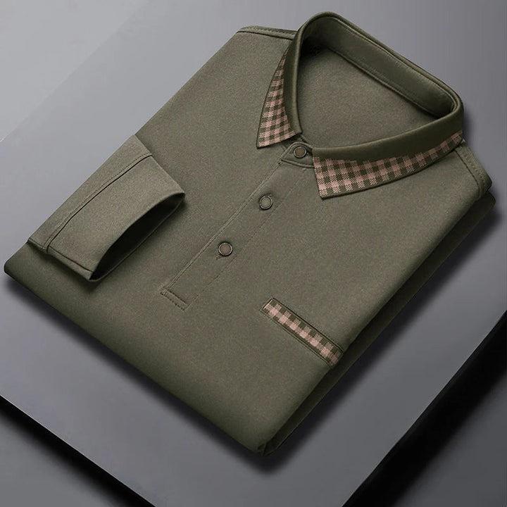 Men's Long Sleeve Classic Polo Shirt-MODAUTLET