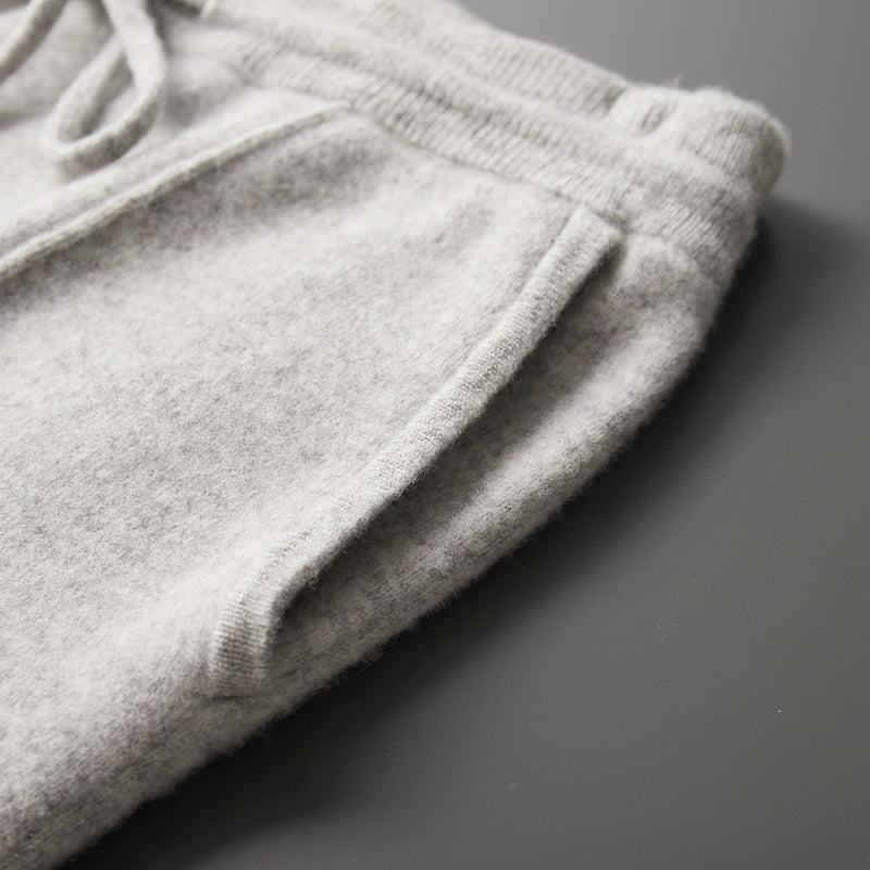 Men's Relaxed Fit Merino Wool Pants with Drawstring Waist