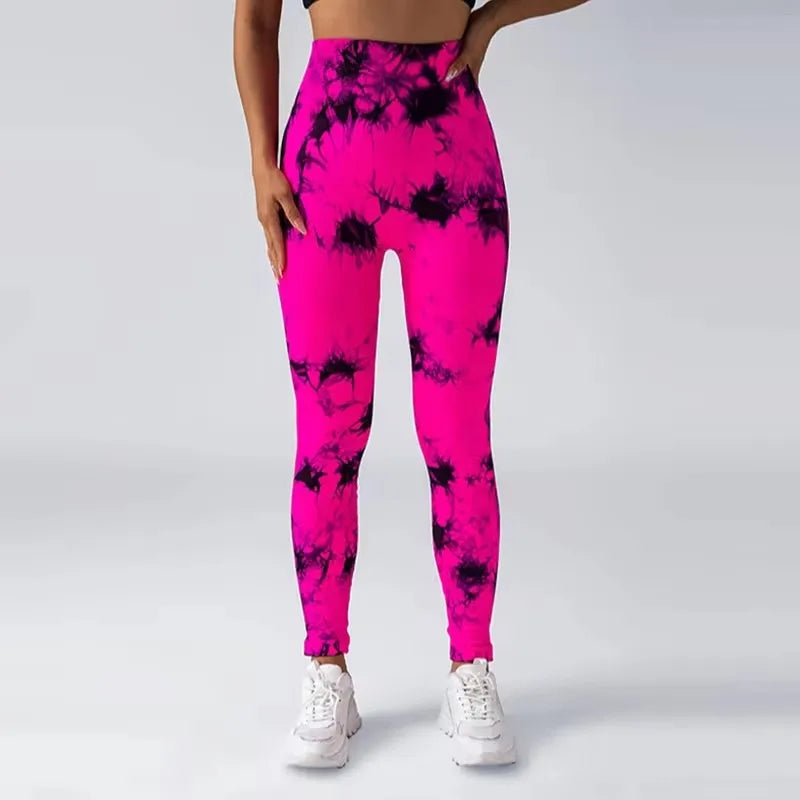 Women's High Waist Seamless Yoga Pants, Push-Up Sports Leggings Rosy