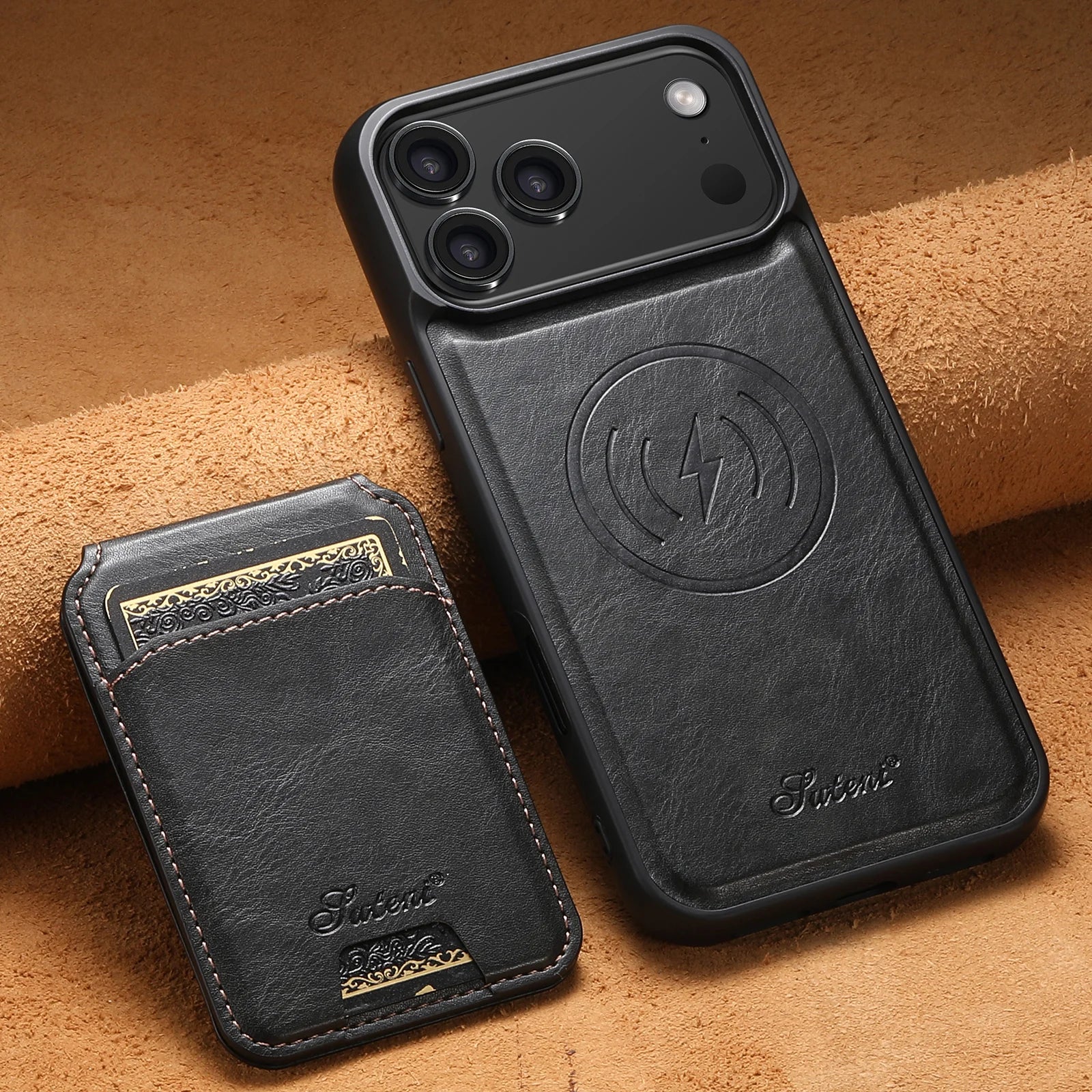 Premium Leather iPhone Case - Stylish Protection Black
