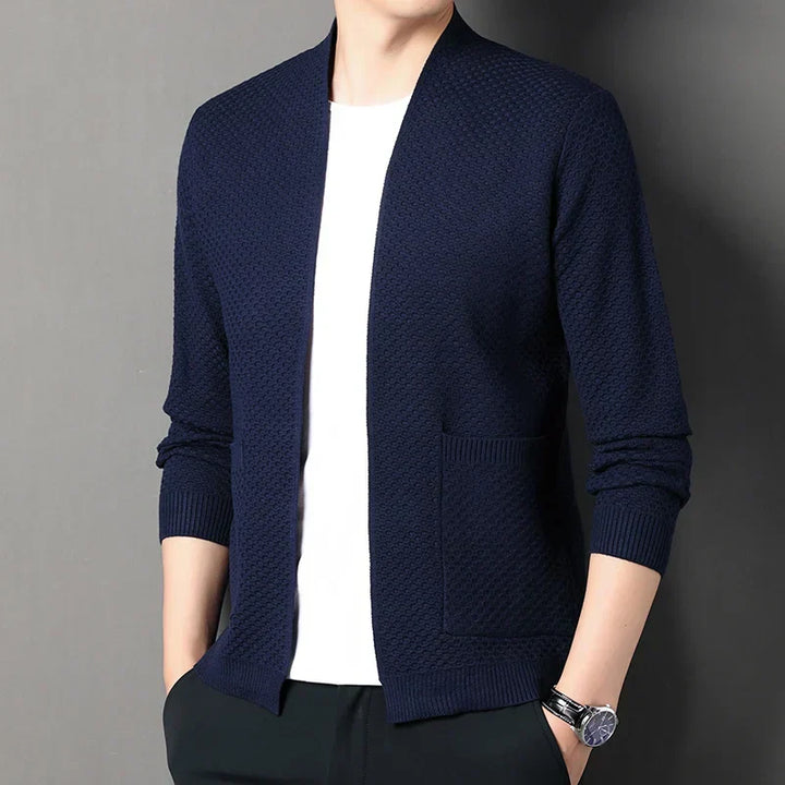 Brushed Jacquard Blazer With Embossed Texture For Men-MODAUTLET