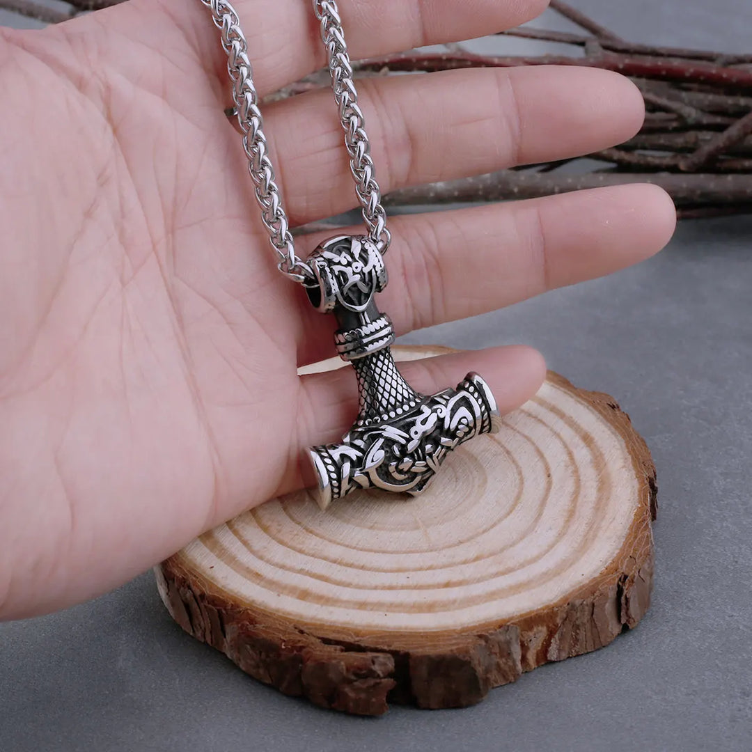 Mjolnir Steel Pendant Necklace-MODAUTLET